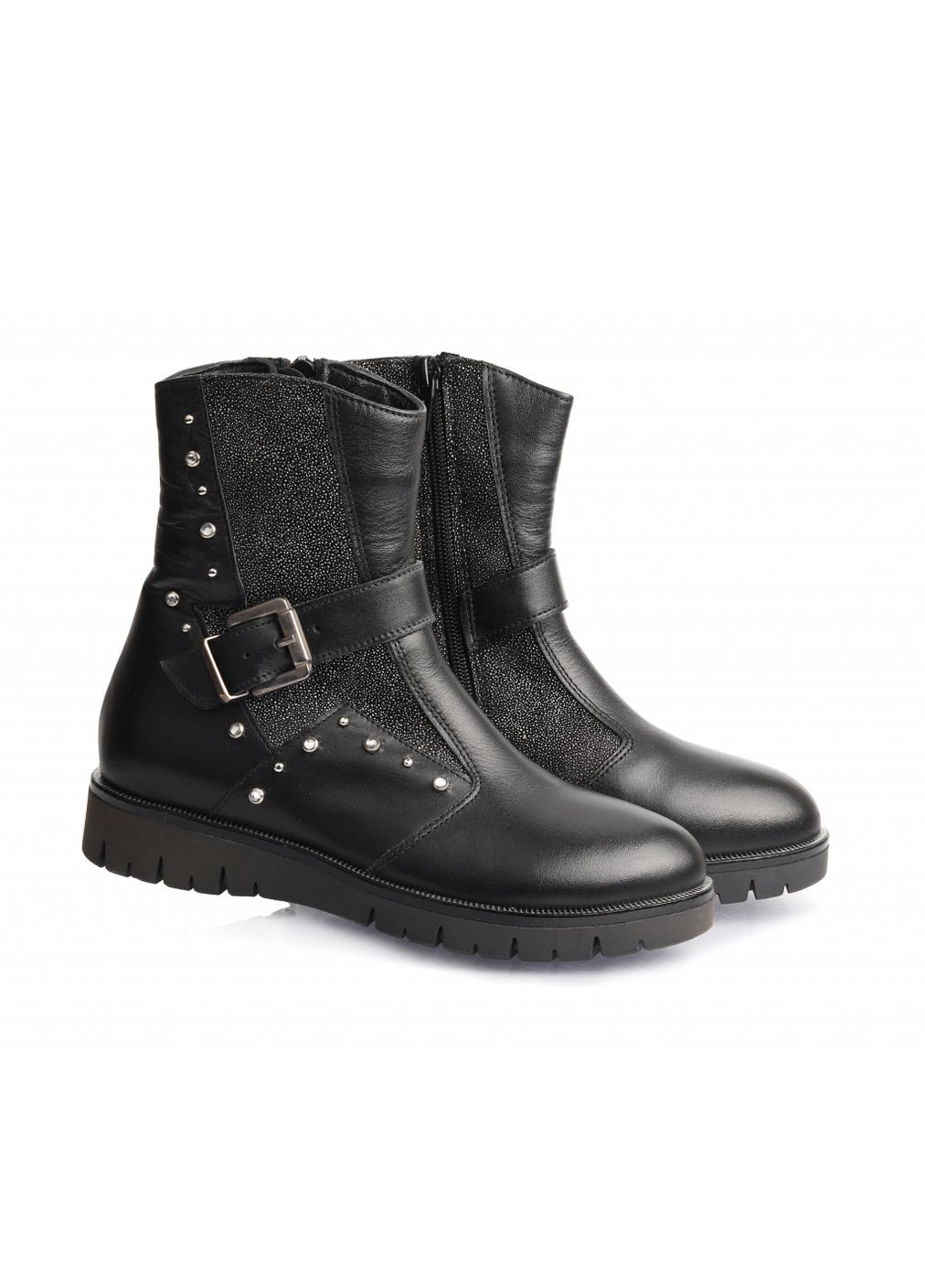 Цветные ботинки зимние 2020 для девочек черно-серебристые. размер 31 Topitop