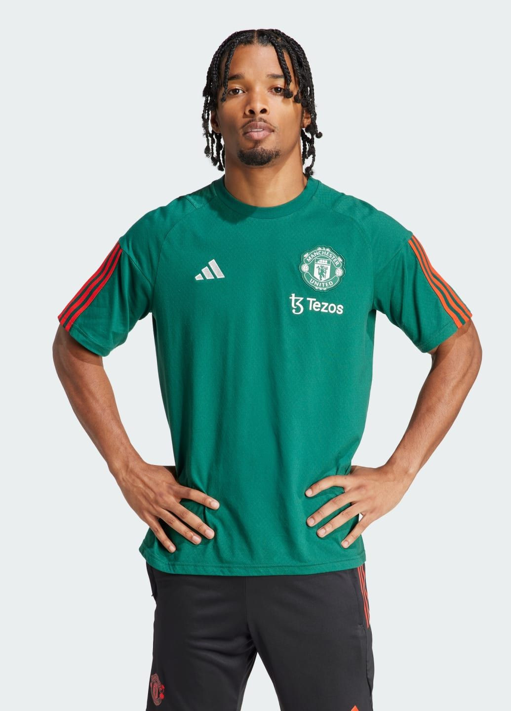 Зеленая тренировочная футболка manchester united tiro 23 adidas