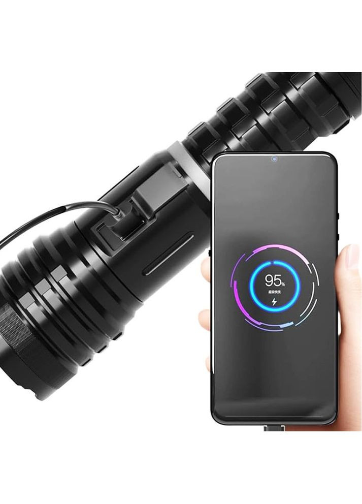 Ручной аккумуляторный фонарь RB-267 карманный фонарик с зумом Zoom P99 18650 Type-C WD (297331755)