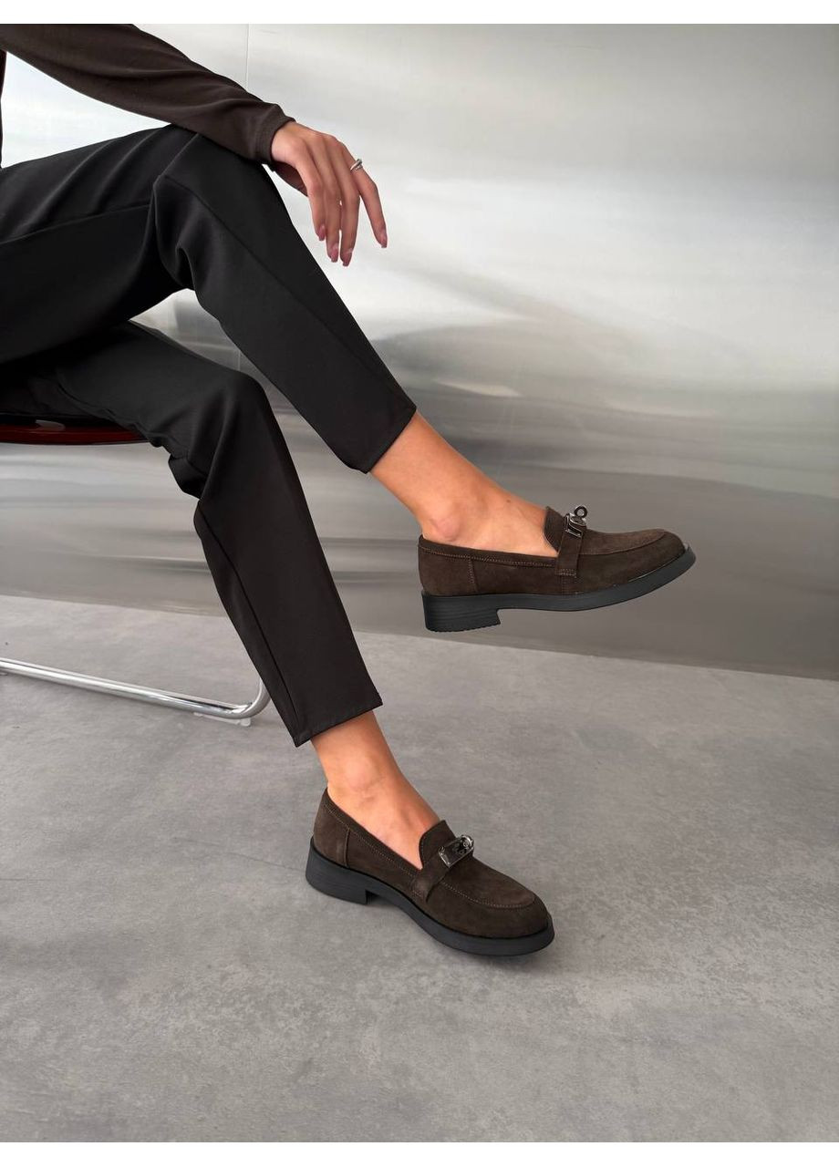 No Brand Лоферы Factorí шоколад из натуральной замши темно-коричневый з, — (360861851)