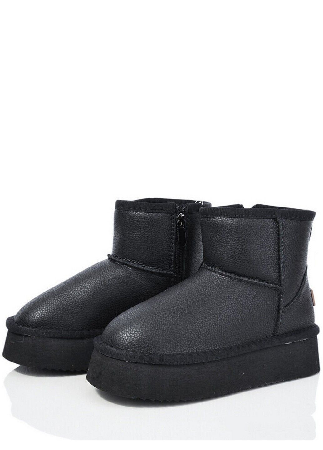 Черные кожаные угги на овчине ap7825-a ITTS