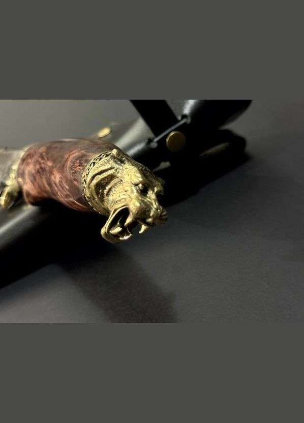Нож охотничий подарочный Тигр 223k24 в кожаном чехле NB Art (346152151)