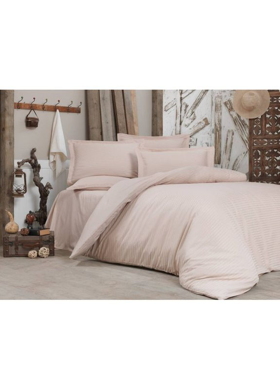Постельное белье LIGHT PEACH Elite Сатин страйп Семейное MERISET (278255247)