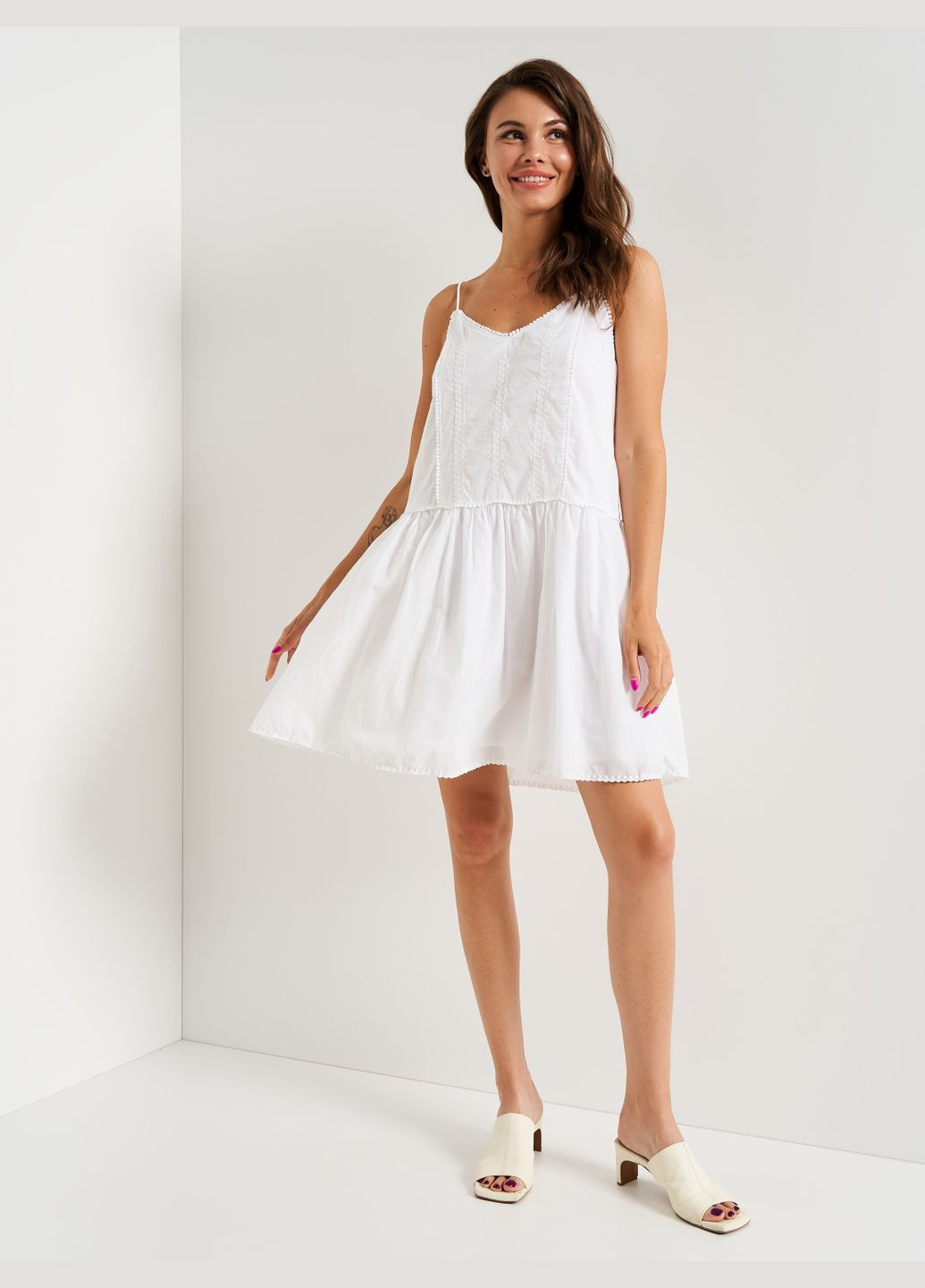 Білий повсякденний плаття, сукня H&M однотонна