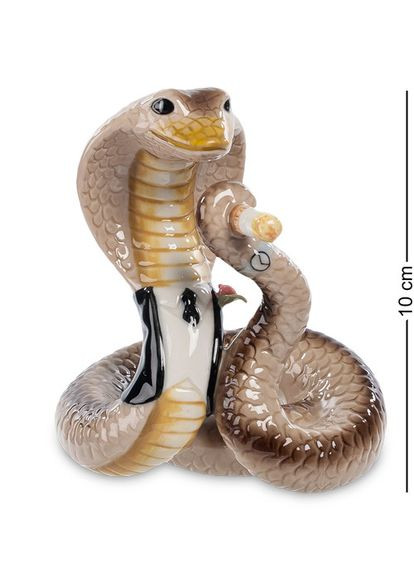 Фигурка фарфоровая Кобра Босс 10х8х9,5 см 1104687 коричневая змея Pavone (346534998)