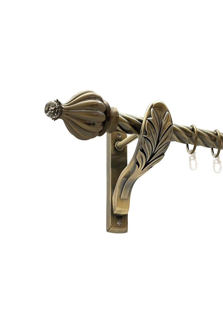 Карниз Таджа-Кристал металлический однорядный ретро скрученная труба Антик 25 мм 160 см (00-00016797) ORVIT (300281532)