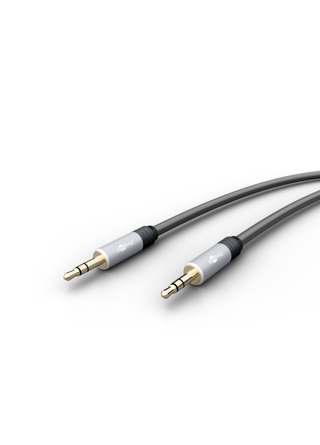 Кабель аудио сигнальный Jack 3.5mm 3pin M/M (папа/папа) 1.5m Stereo Slim GoobayPlus Metal Goobay (369645418)