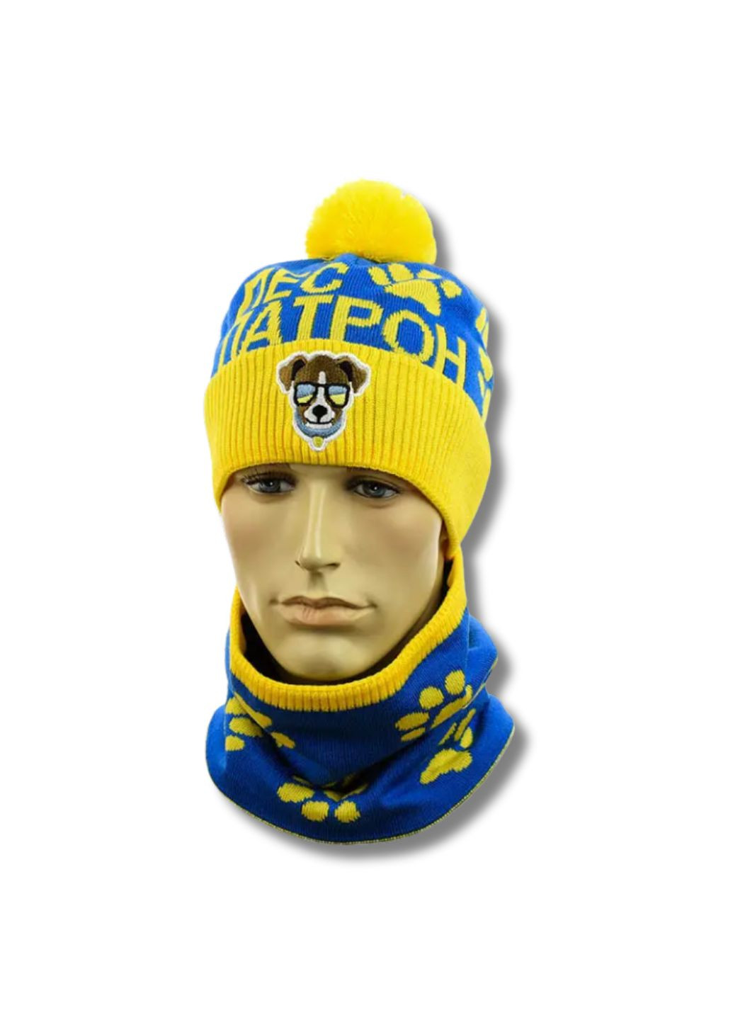 Дитячий зимовий комплект шапка з помпоном + снуд Пес Патрон No Brand Дитячій зимовий комплект (350634116)