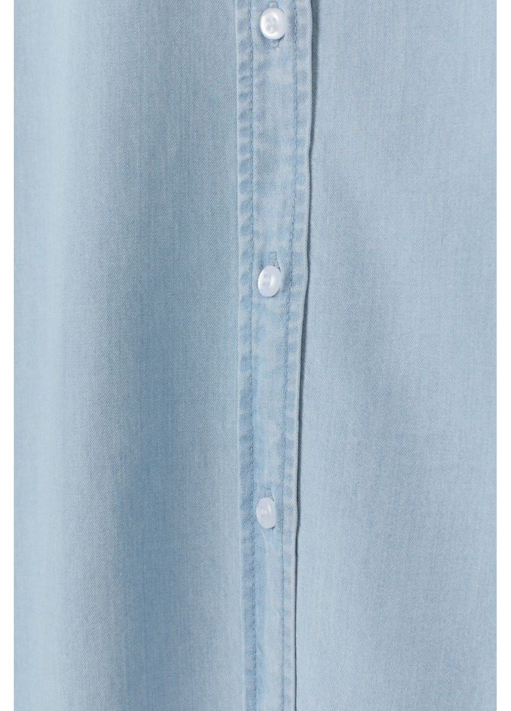 Жіноча джинсова сорочка з ліоцелю Н&М (56781) XS Блакитна H&M (285724024)