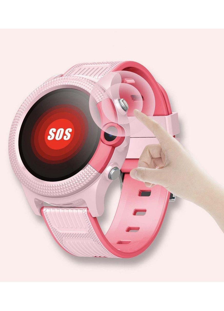Детский смарт часы-телефон D36 с GPS и поддержкой 4G и влагозащитой Розовый Lemfo (349824295)