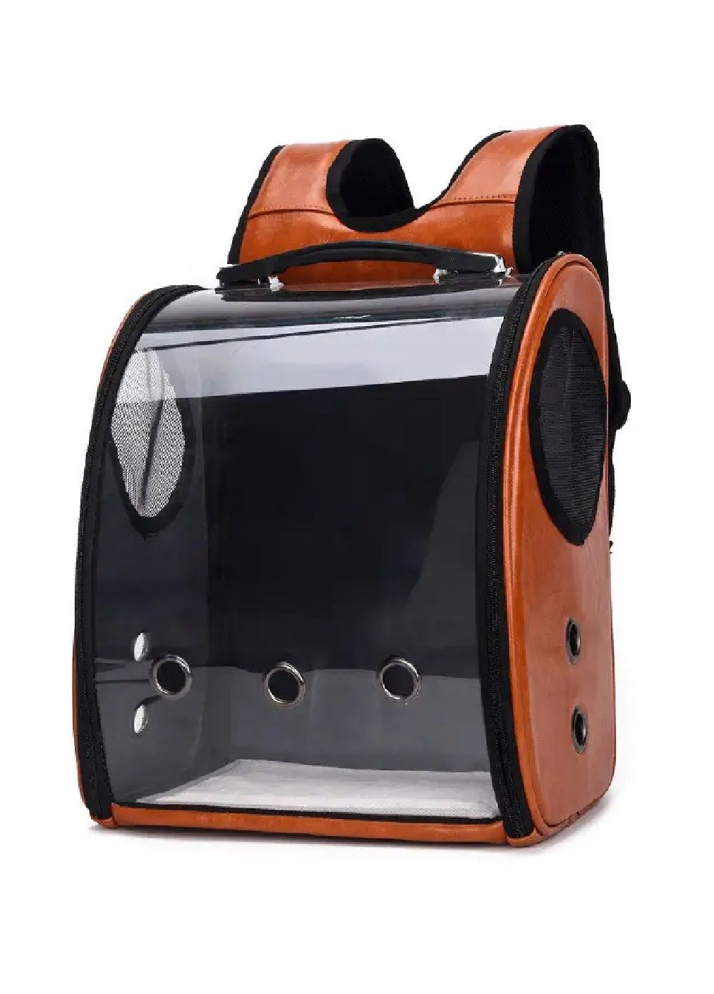 Рюкзак переноска для транспортування тварин котів собак з прозорою стінкою вентиляцією 38х32х23 см (477240-Prob) Коричневий Unbranded (296006309)