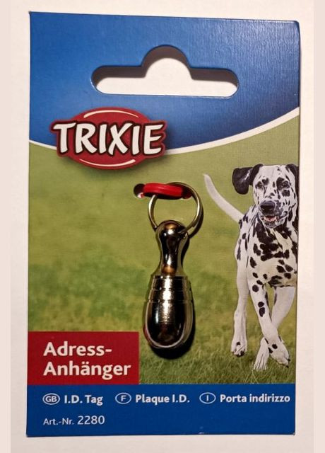 Підвіска Капсула Кулон Медальйон адресник для котів та собак, метал хром барило 2280 Trixie (278309731)