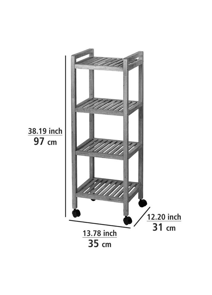 Етажерка з дерева для ванної на коліщатах Фаголі бланже (АБТ-001601) No Brand (328209243)