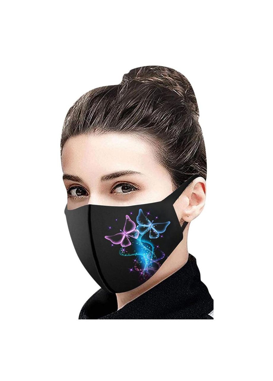 Тканинна маска для обличчя з красивим принтом, що миються, багаторазова маска, легко дихати в ній No Brand (285272308)