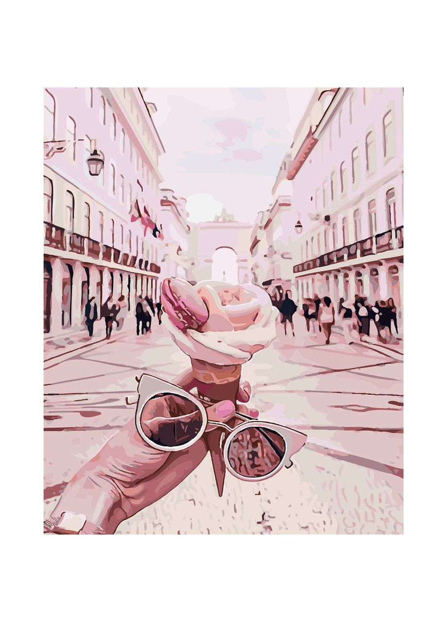 Картина за номерами ПРЕМІУМ В рожевих окулярах з лаком розміром 40х50 см SY6172 Strateg (362501117)