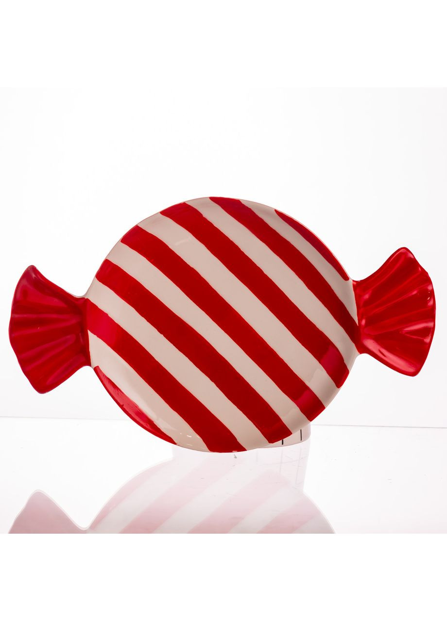 Новорічна тарілка з порцеляни у формі цукерки Ø15,5 см CR-1-25 Yiwu (370705876)