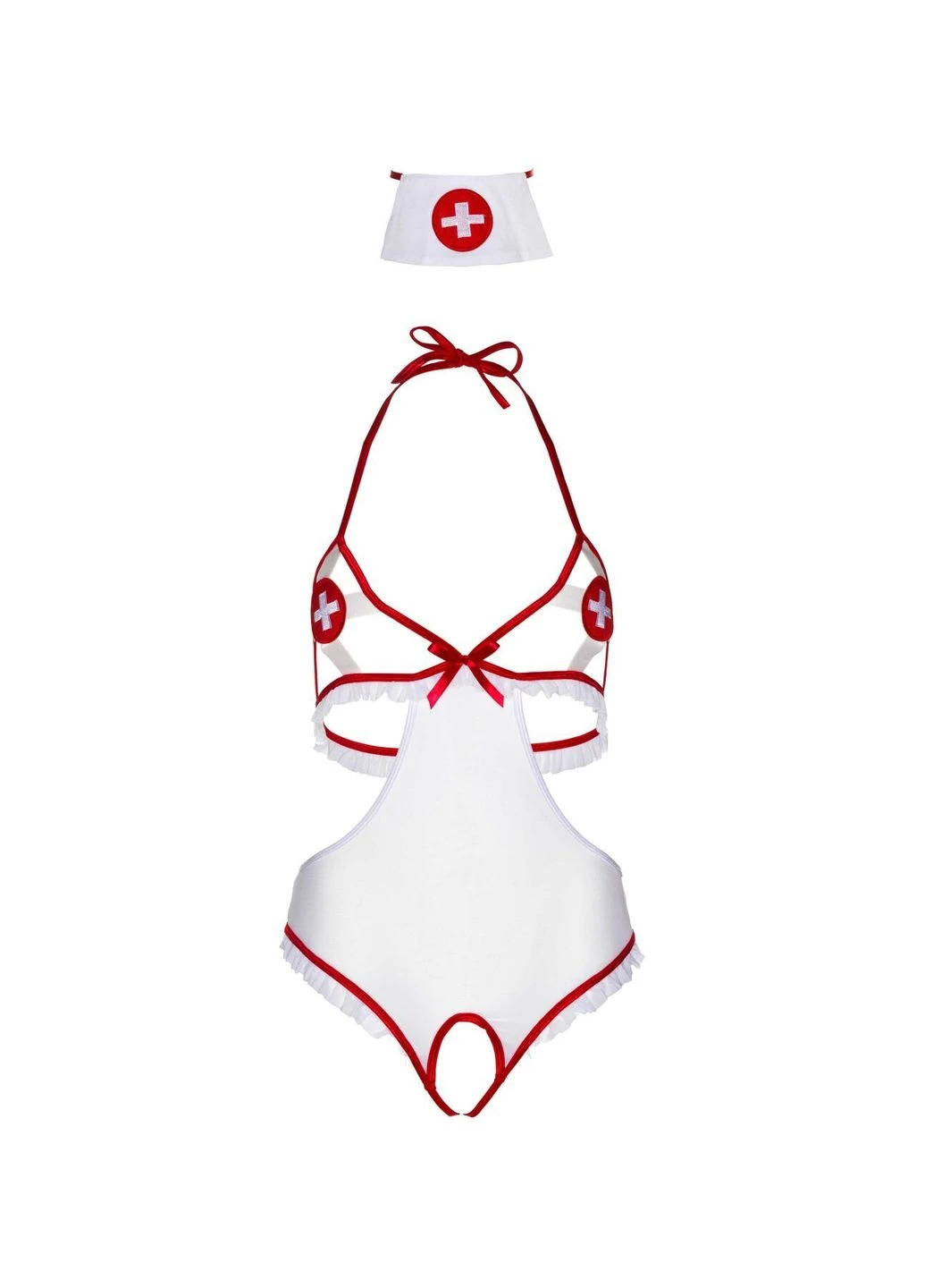 Костюм медсестры Naughty Nurse one size, боди и шапочка - CherryLove Leg Avenue (282849876)