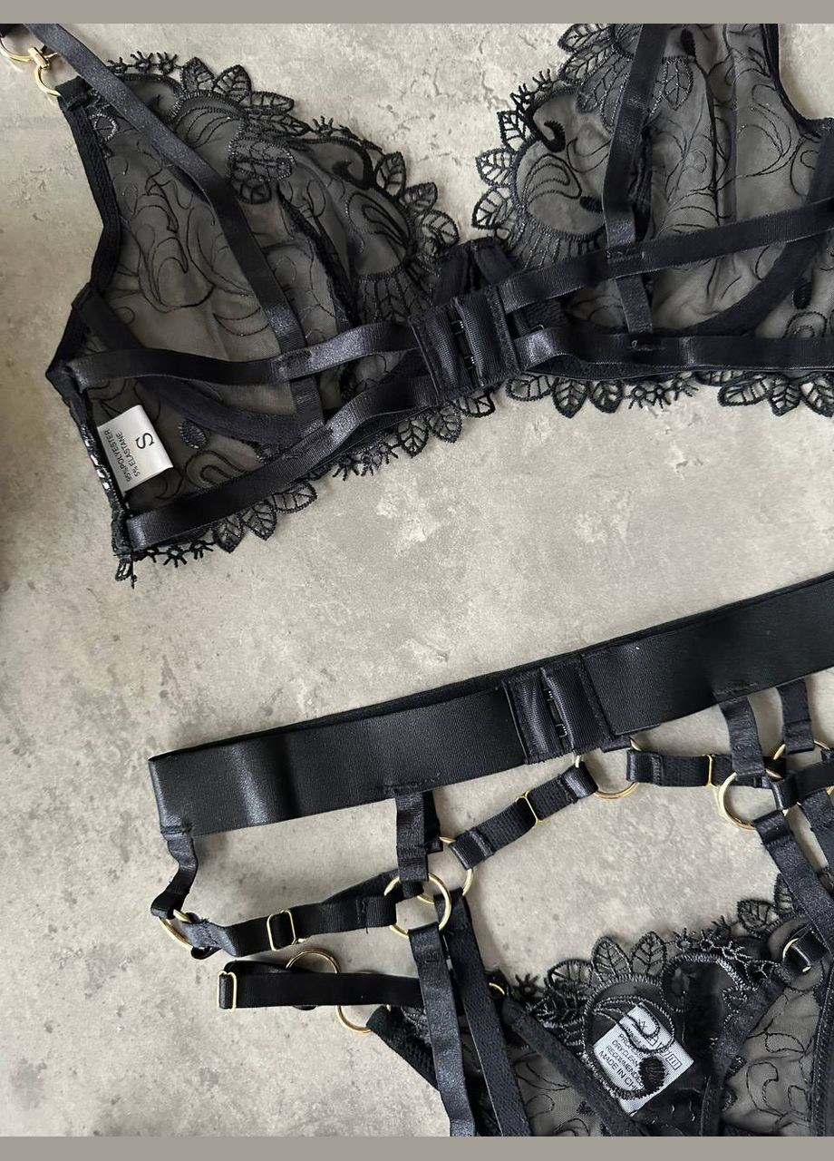 Чорний демісезонний комплект білизни No Brand