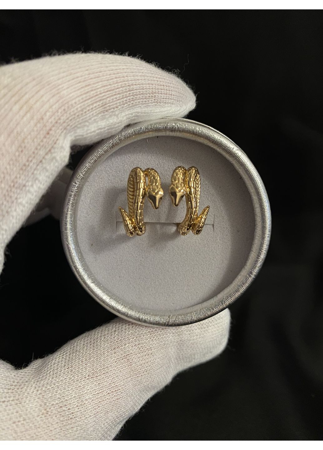 Сережки змійка англійський замок золотого кольору 36111 Fashion (370370458)