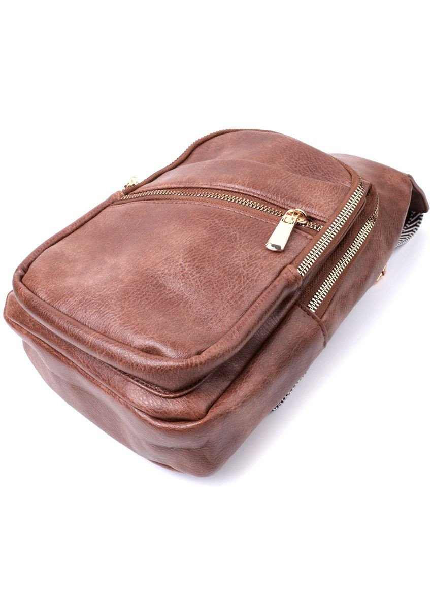 Слинг сумка из экокожи с регулируемым ремешком вертикальная коричневая (sku_22760) No Brand (329853405)