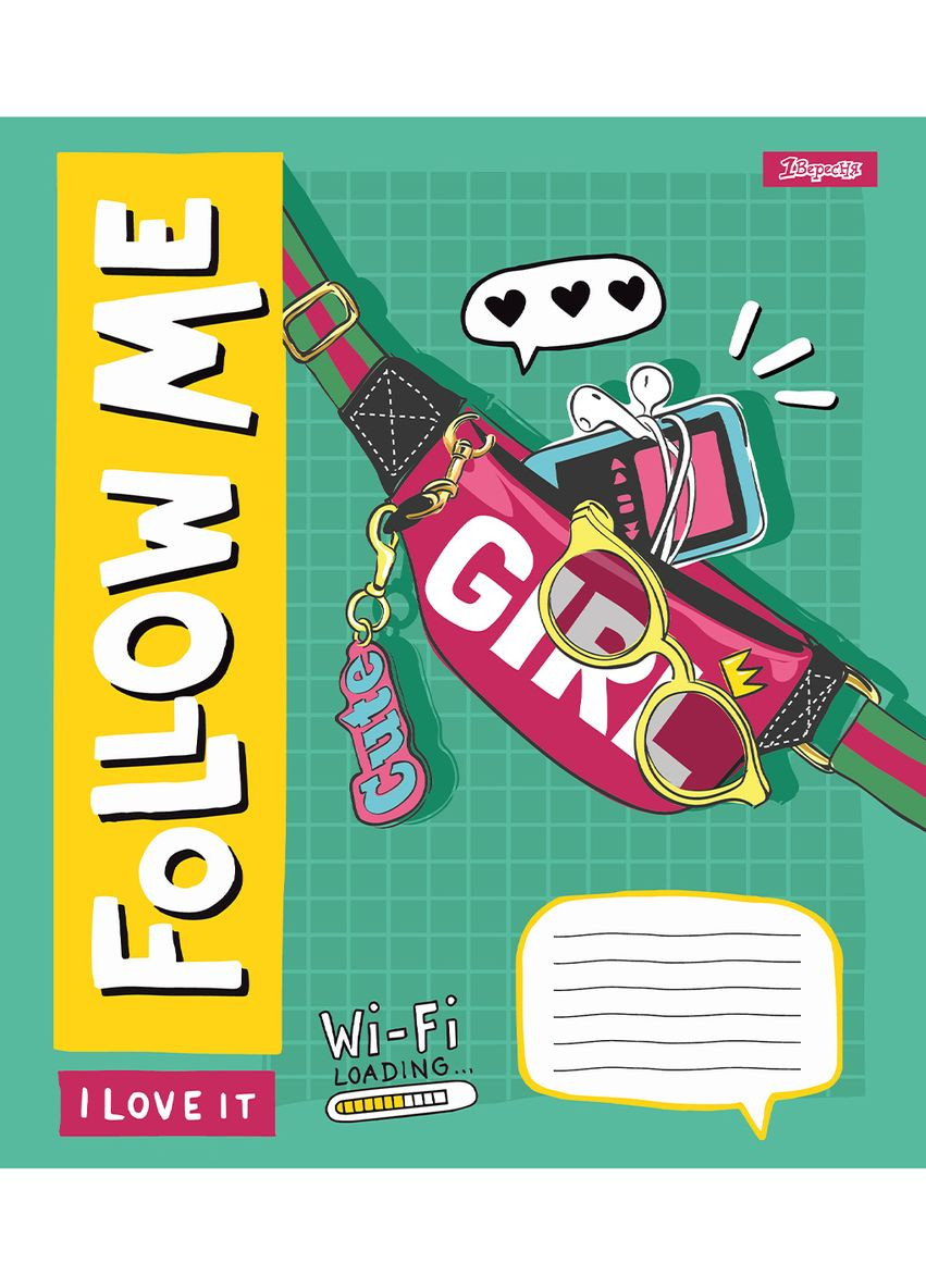 Набір зошитів Follow me А5 в клітинку 24 аркуші 20 шт. (67276) 1 Вересня 767276 (354781360)