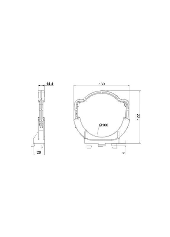 Хомут (фіксатор) KT-0705 каналізаційної труби інсталяції для KT-0407 (KR5711) KOER (363320757)