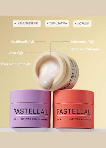 Маска для губ PASTELLAB ночная Персик 10 г Pastel маска для губ (300373643)