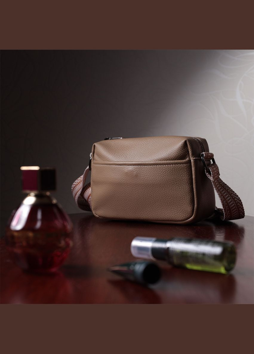 Невелика кросбоді на одне відділення для стильних жінок з натуральної шкіри бежева 22604 Vintage (329198822)