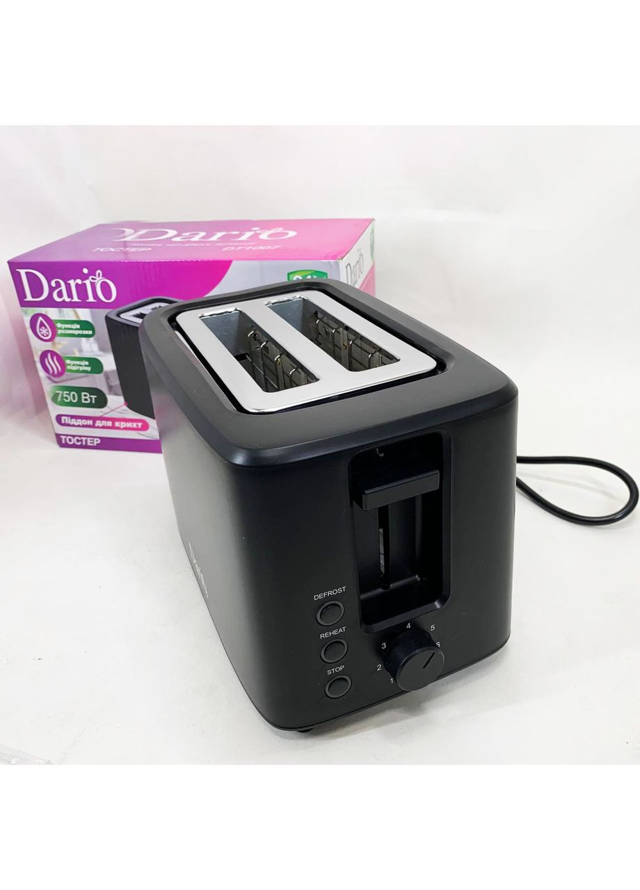 Тостер DT1007. Колір: чорний Dario (364663599)