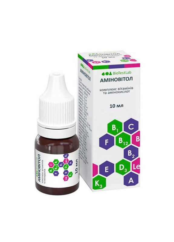 Вітамінно-мінеральний комплекс для котів, собак, гризунів і птахів Аміновітол - 10 мл BioTestLab (327069809)