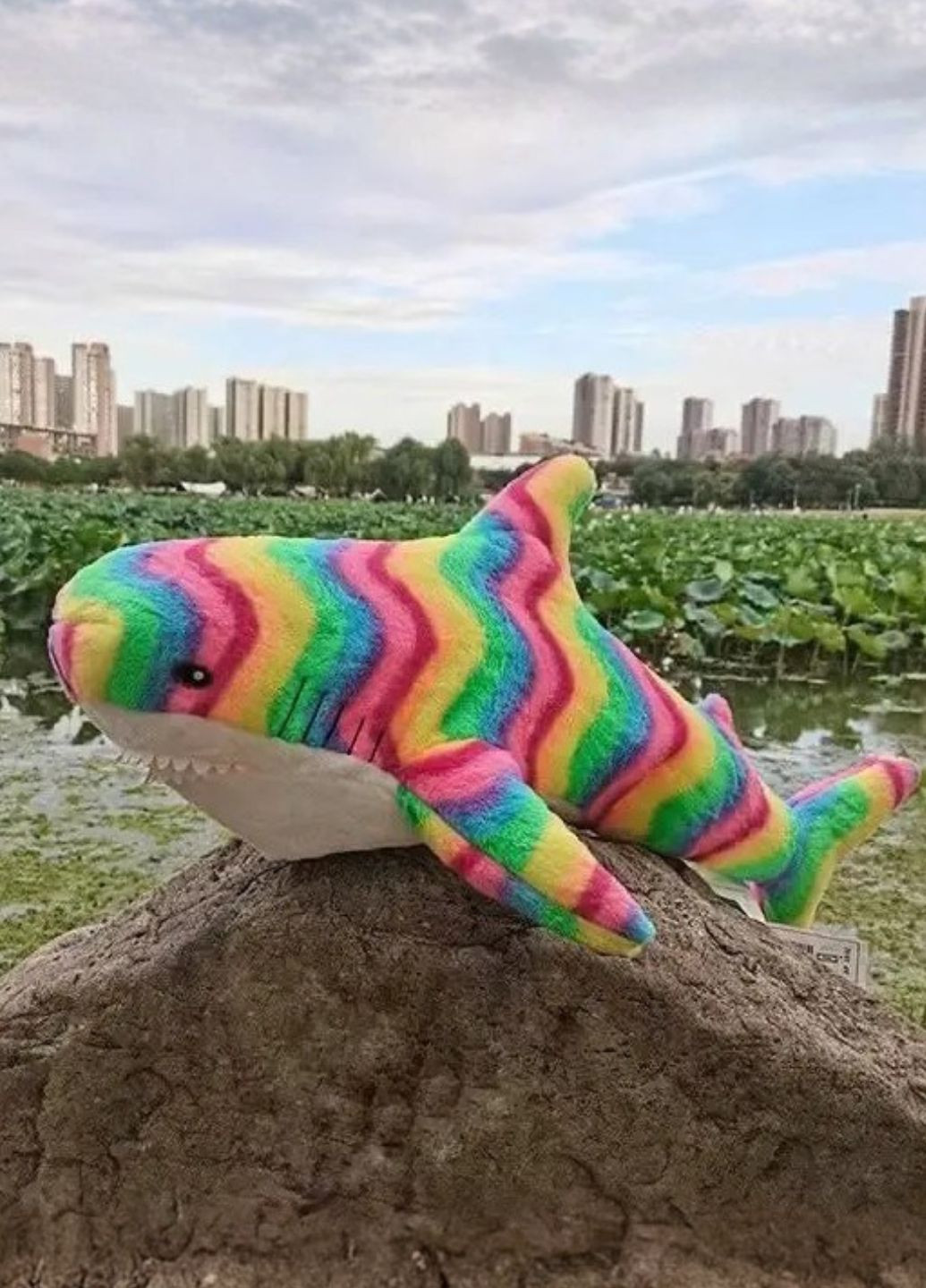 Плюшева іграшка райдужна акула 60 см для дітей My Kigu (370850589)