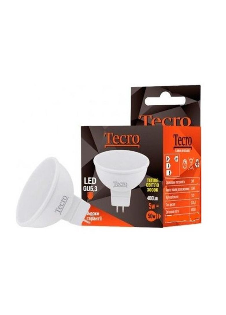 Лампа світлодіодна 5W GU5.3 3000K (TL-MR16-5W-3K-GU5.3) Tecro (336958772)