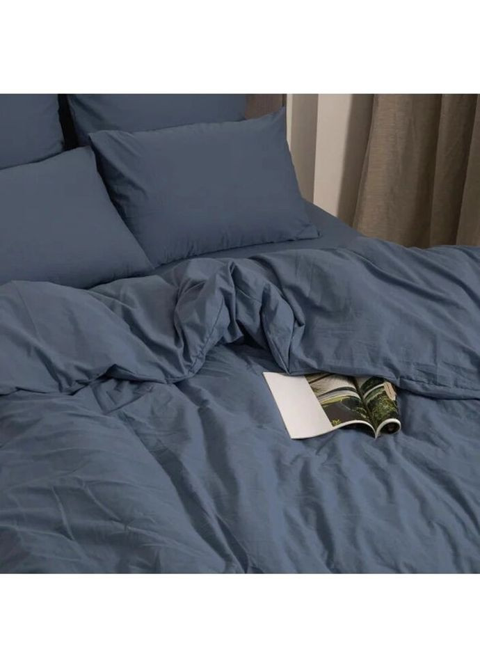 Постільна білизна двоспальне Сатин Wash-41-2 210х175 см синя Viluta (327790710)