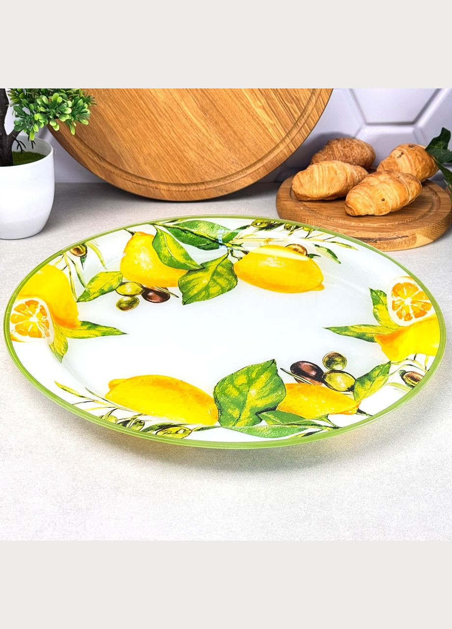 Большое стеклянное блюдо 37 см с высокими бортиками для сервировки блюд No Brand (322425989)