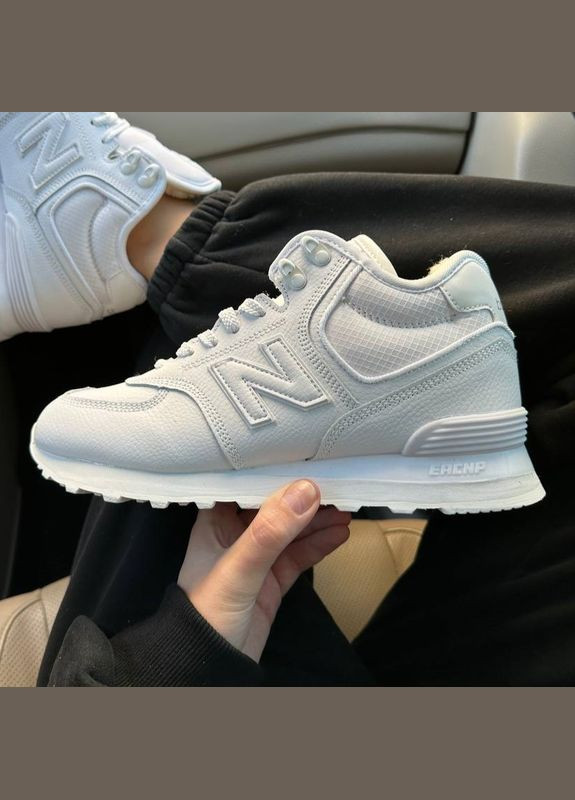 Кросівки зимові жіночі New Balance 574 winter white fur | Нью Беланс 574 білі з хутром No Brand білі зими (308360665)
