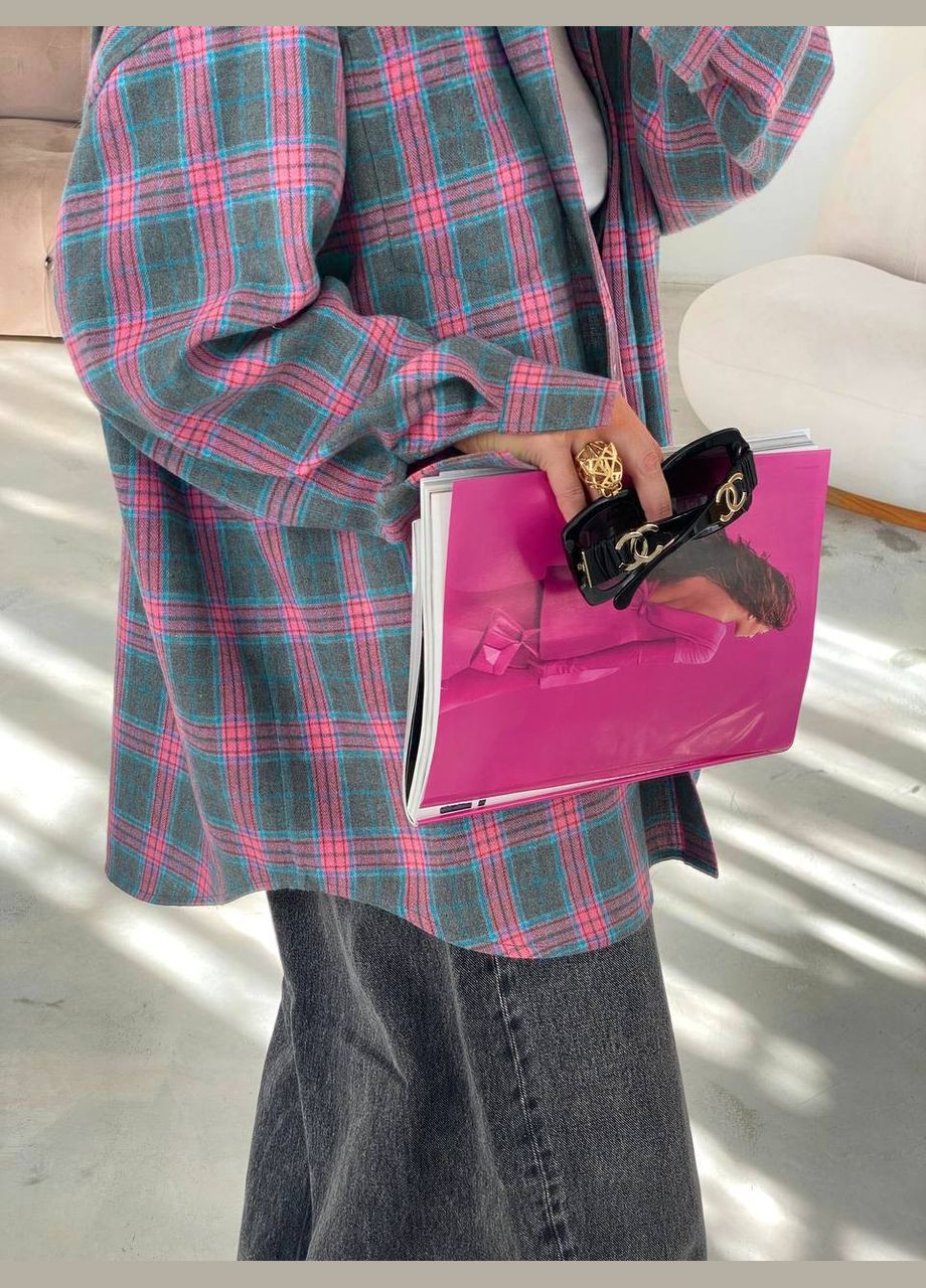 Стильна оверсайз сорочка клітинка Vakko (326559285)