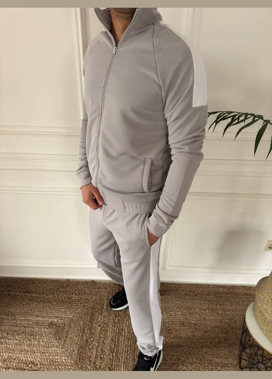 Серый демисезонный костюм петля двунить турция топ качество No Brand