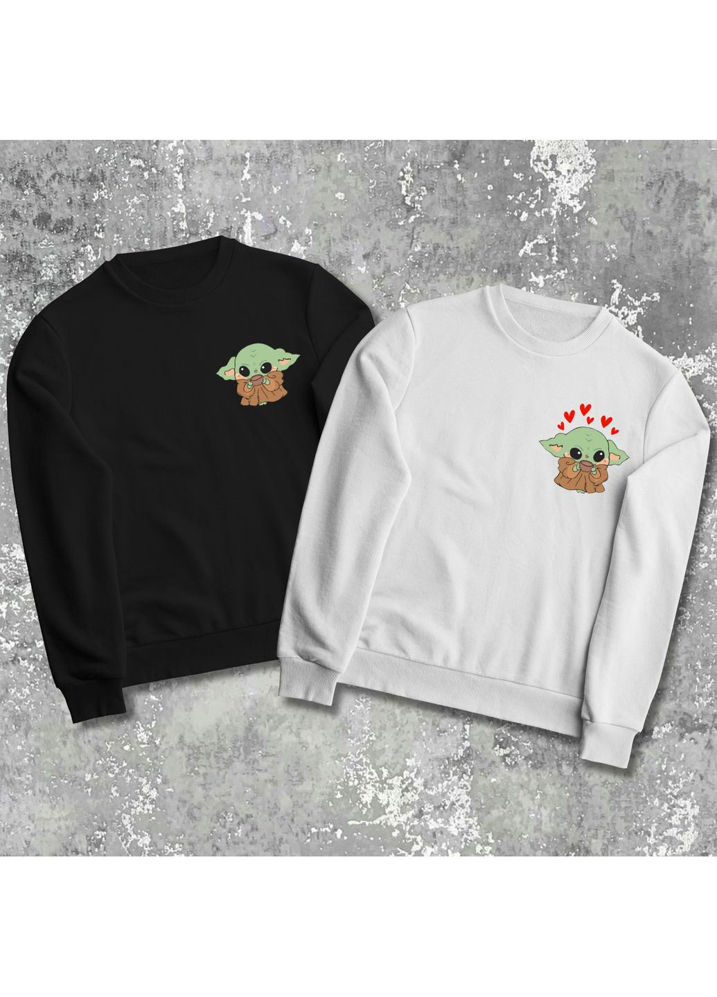 Парные свитшоты с принтом - Бейби Йода! Hand Made (361264835)
