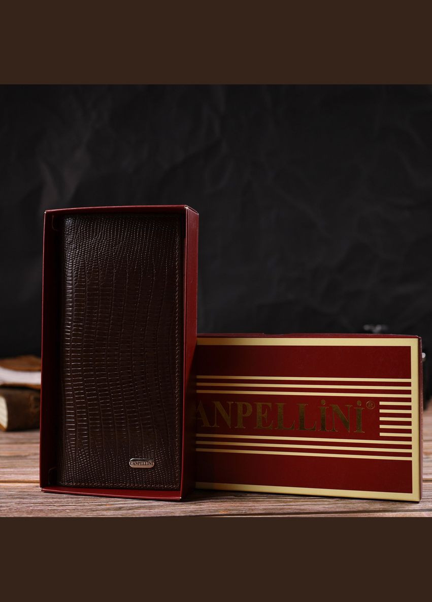 Гаманець чоловічий Шкіряний з тисненням 21899 Коричневий Canpellini (306881488)