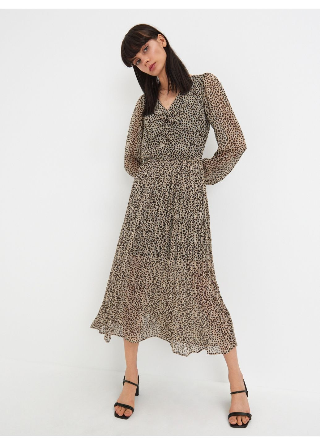 Коричневое платье весенне-летнее Sinsay