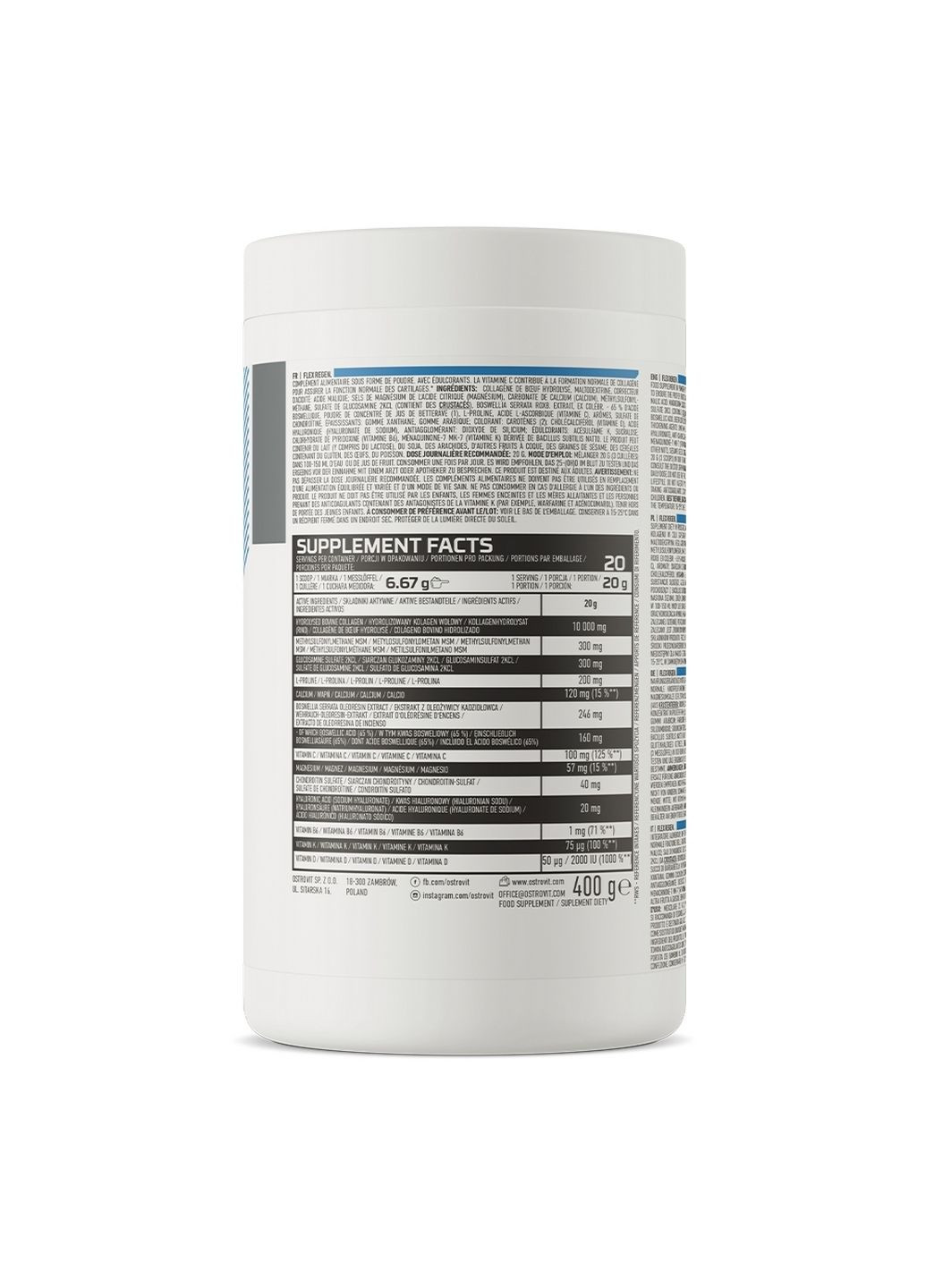 Препарат для суставов и связок Flex-Regen, 400 грамм Персик-груша Ostrovit (293343067)