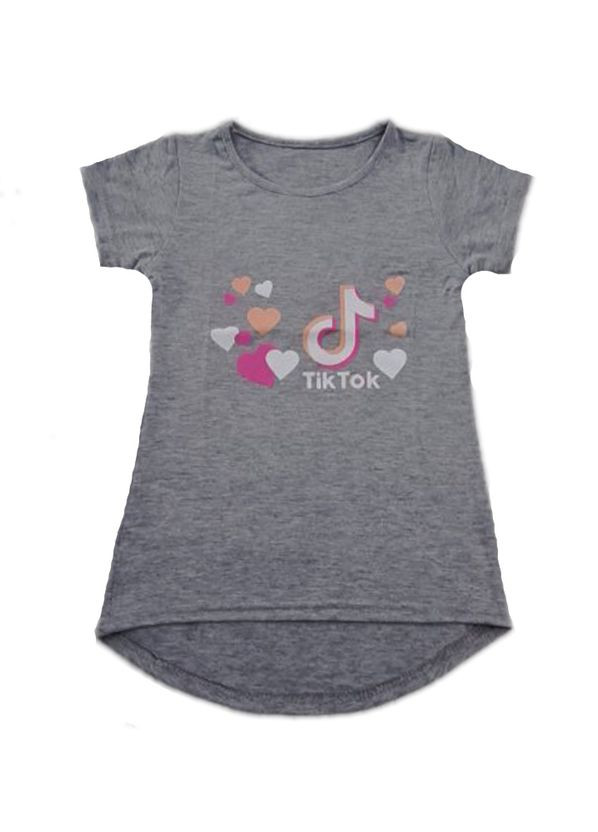 Комбінована демісезонна літня футболка на подовжена дівчинка, стрейч кулір No Brand