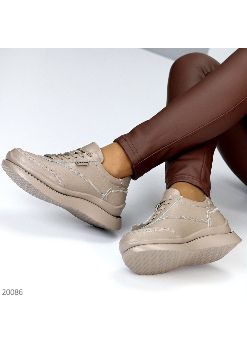 279 Кросовки Кожаные Бежевые KDSL бежевые демисезоны (316354796)