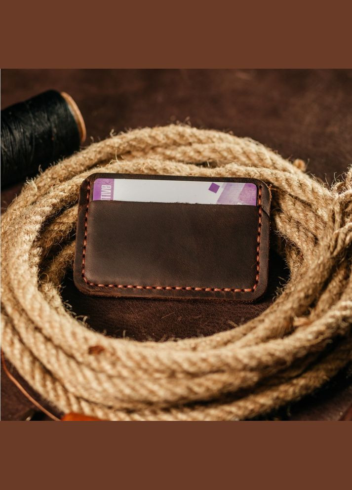 Картхолдер кожаный, стильный органайзер чехол из кожи для 4 банковских карт No Brand (333705317)