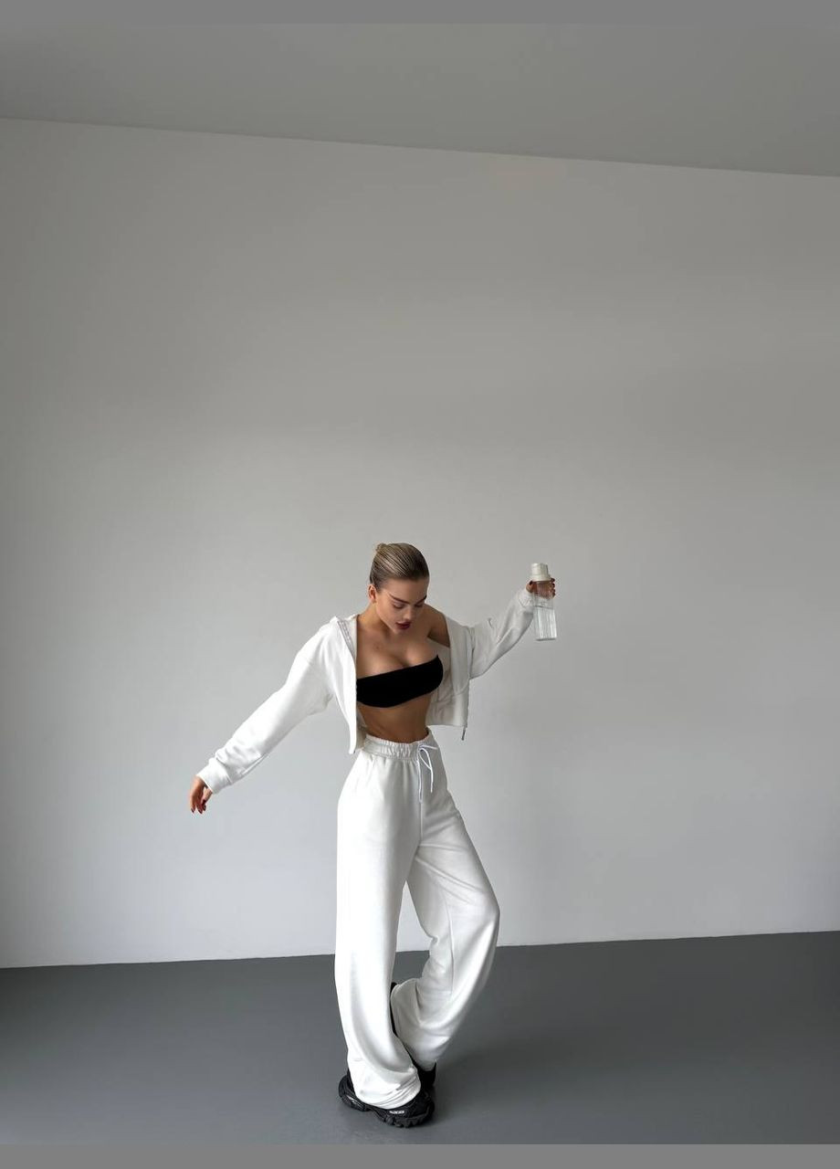 Повседневный белый костюм-двойка, красивый и приятный к телу, стильный и удобный для комфортного отдыха No Brand 5507-4 (322007142)