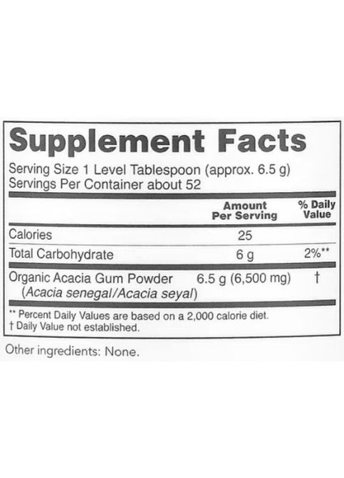 Acacia Pure Powder Certified Organic 340 g /52 servings/ Protocol for Life Balance (358075332)