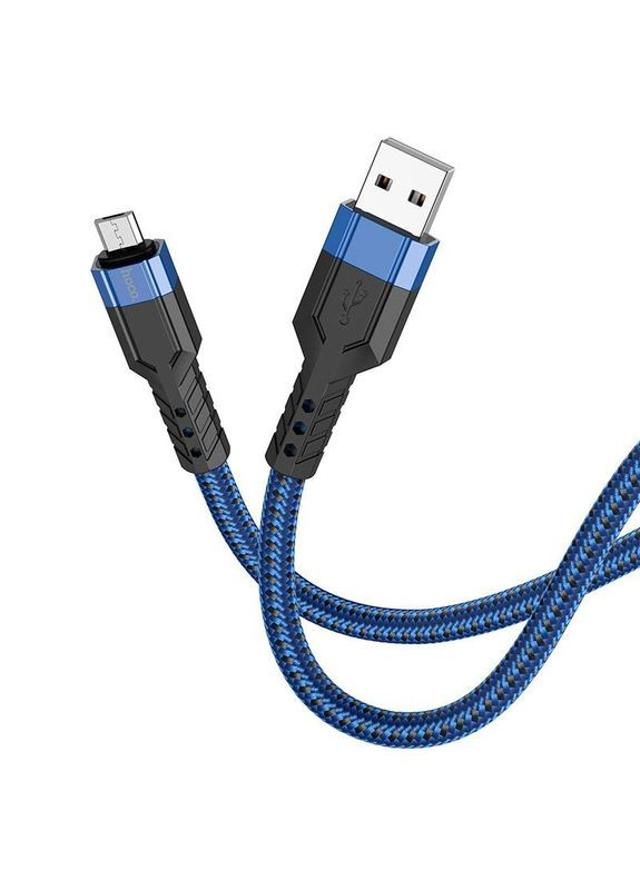 Кабель MicroUSB charging data cable U110 синий 1.2m Hoco (279825987)