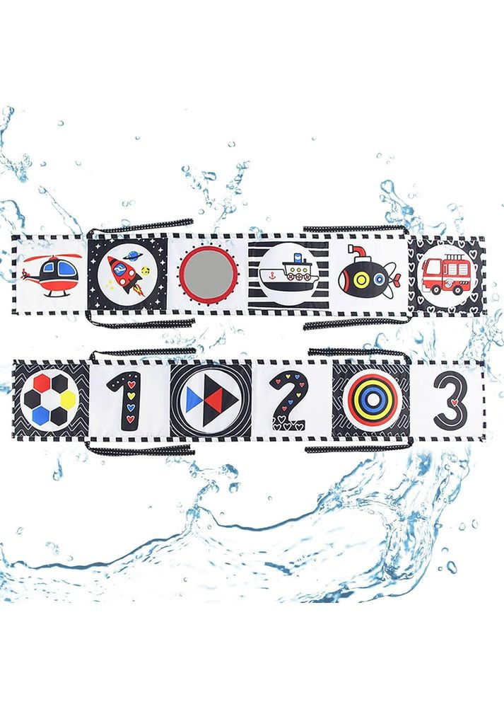 Розвиваюча книжка-бортик для немовлят з чорно-білими зображеннями 0+ No Brand (361866392)