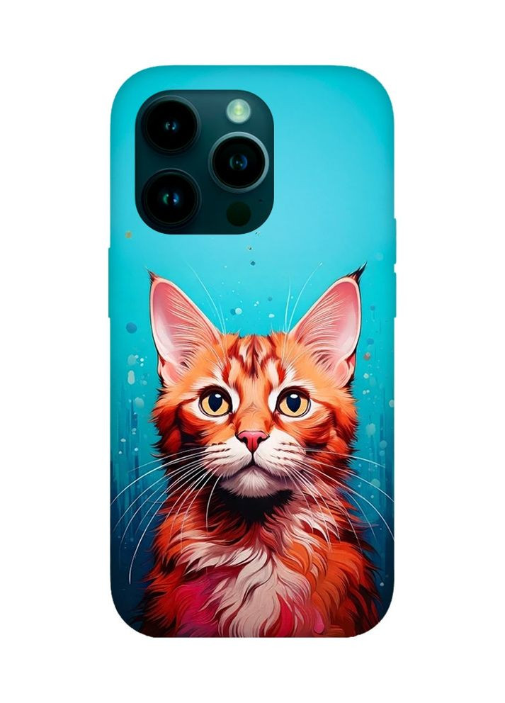 Матовый чехол с красными боками на Apple iPhone 14 Pro Кошка (принт 408) Creative (356122839)