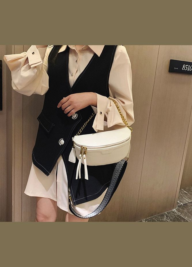 Модная женская бананка Fashion стильная и качественная женская сумочка на грудь кросс боди Молочный(BRT) Brettani (336552213)